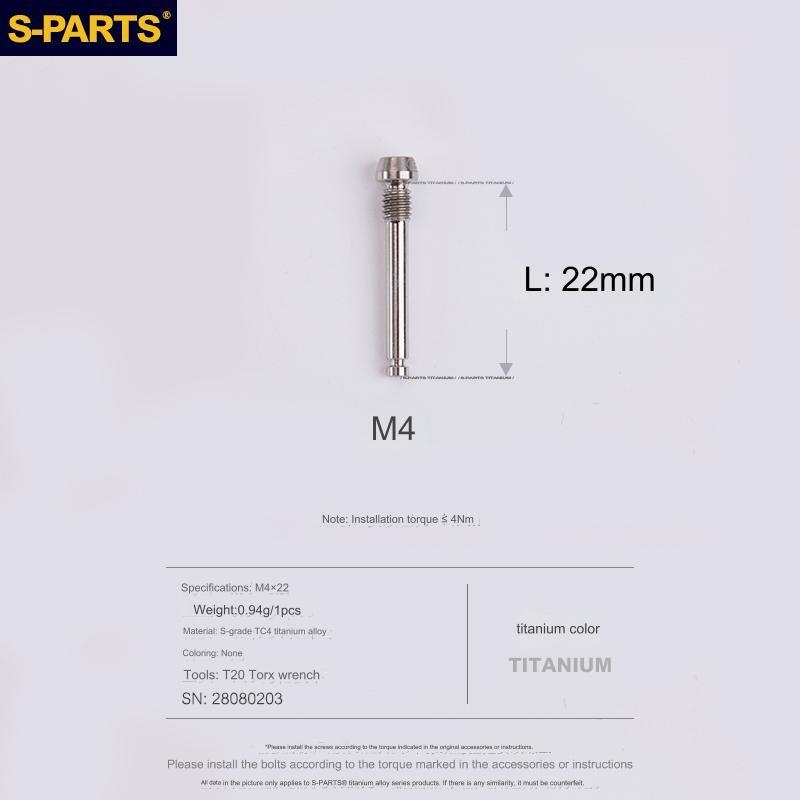 S-Parts Titanium M4 X 22mm Brake Pad Pin - Compatible with SRAM ROAD & MOUNTAIN